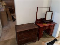 (2) Wood Dressers with Mirror