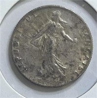 1918 Franc 50 Centimes Silver