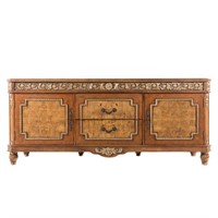 Contemporary Louis XVI style carved wood credenza
