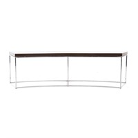 Contemporary veneered and chrome table/bench
