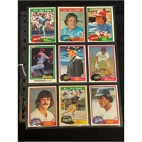 (9) 1981 Topps/donruss Baseball Stars/hof Nice