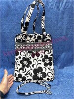 Lrg Vera Bradley black & white purse & lanyard