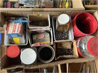 BOX LOT: NAILS, SCREWS