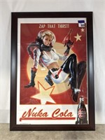Nuka Cola Fallout framed poster, dimensions are