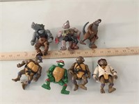 7 vtg 1980's Teenage Mutant Ninji Turtles figures