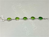 peridot silver bracelet