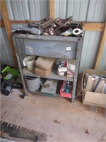 Metal utility cart and contents