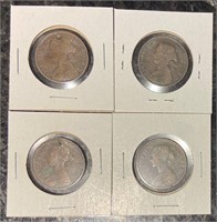 Lot of 4 Canadian 19th Century “Colonial” Coins
