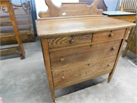 OAK 2 OVER 2 DRESSER W MIRROR