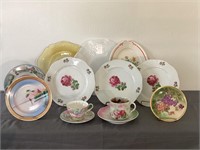 Assorted plate cups, saucer's and glassware