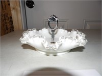 Fenton Milk Glass tidbit tray