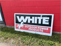 Metal White Horse Equipment sign 72" x 36"
