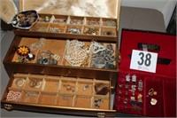 Two Jewelry Boxes & Contents