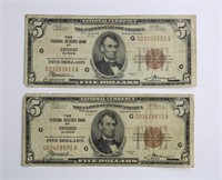 (2) 1929 $5 FEDERAL RESERVE NOTES