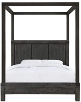 Meadow Solid Wood King Canopy Bed in Graphite
