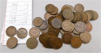 (75) Indian Head Cents. Dates: (15) 1902, (15)