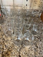 Dash Etched Water & Juice Glasses Drinking Glass