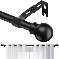 Black Curtain Rods for Windows 28 to 48 Inch, 5/8