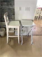Metal table with wood stool #65
