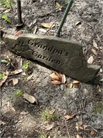 2 SHEPERDS HOOKS & GRANDPA'S GARDEN SIGN