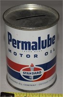 Vtg Standard Motor Oil Perma Lube Metal Bank