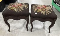 Pair of French Needlepoint Stools