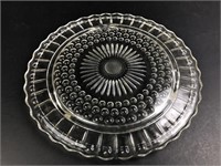 Vtg Glass Footed Cake Plate 11"