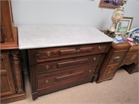 Antique Marble Top Cabinet