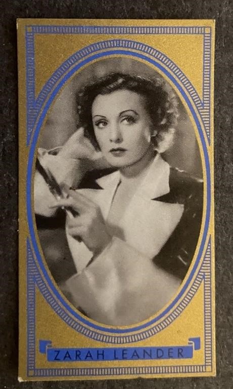 ZARAH LEANDER: Antique Tobacco Card (1936)