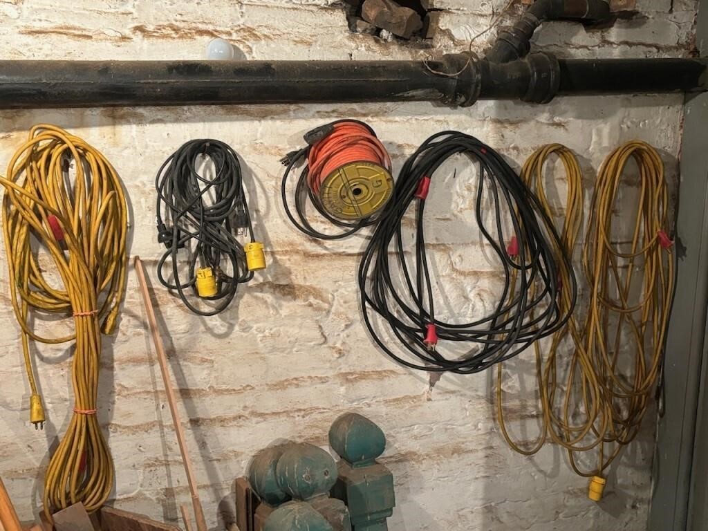 Collection of Nine Extension Cords