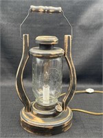 Handcrafted Mason Jar/Wood Electric Lantern