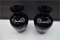 Pair of Black Amethyst Bouquet Vases