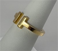 6.4g 18k Gold Tiffany & Co "T" Square Ring