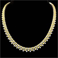 19.6ct Natural Yellow Diamond 18Kt Gold Necklace