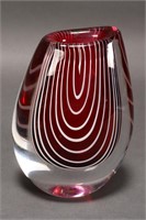 Vicke Lindstrand for Kosta Glass Zebra Vase,