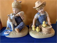 DENIM DAYS HOMCO FARM FIGURINES