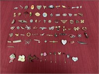 80 Assorted Costume Jewelry Brooches and Pins