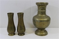 Floral Brass Vases