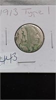 No Date 1913 Type 1 Buffalo Nickel