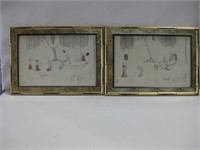 Two 15.5"x 21.5" Framed Asian Prints