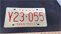 1974 Texas Trailer License Plate