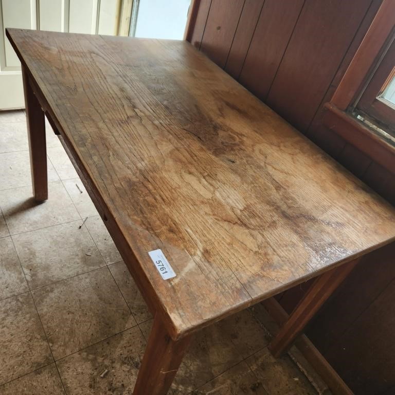 Vintage Wood Library Table w/ Drawer