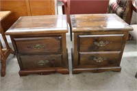 PAIR OF TWO DRAWER SIDE TABLES 22"X18"X22"