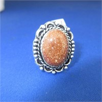 Red Sunstone Ring Size 9