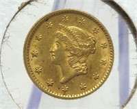 1853 $1   Gold AU