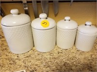 WHITE GIBSON CANNISTERS - SET OF 4
