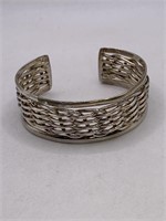 STAMPED STERLING SILVER CUFF BRACELET