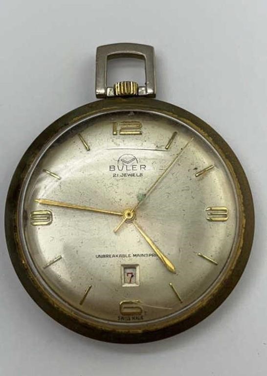 Buler 21 Jewels Pocket Watch (cracked glass)