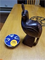 WOOD BIRD AND TRINKET BOX