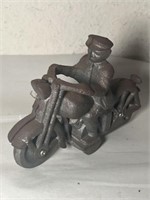 Vintage Cast Iron Motorcycle Policeman 6 Inch